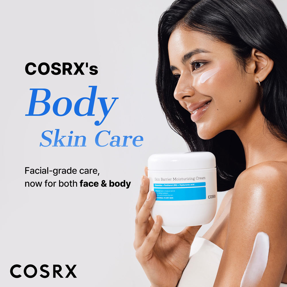 COSRX Barrier Moisturizing Cream close-up with ceramides and hyaluronic acid for moisture.
