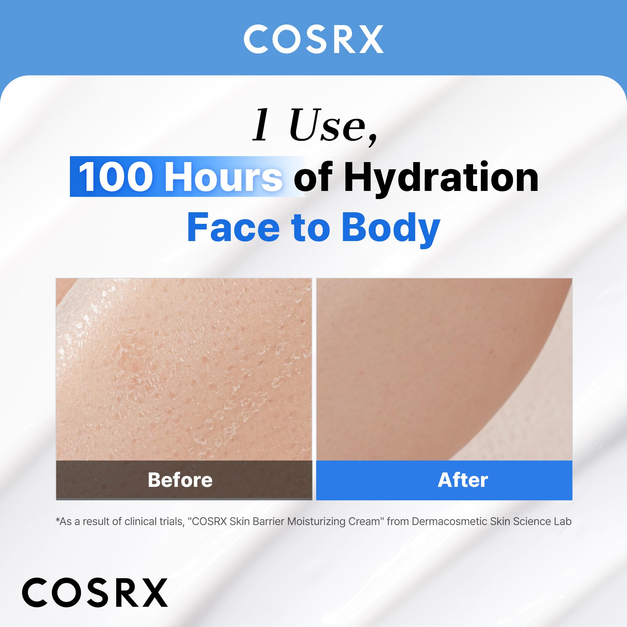 CosRX Barrier Moisturizing Cream texture swatch reveals rich, non-greasy hydration.