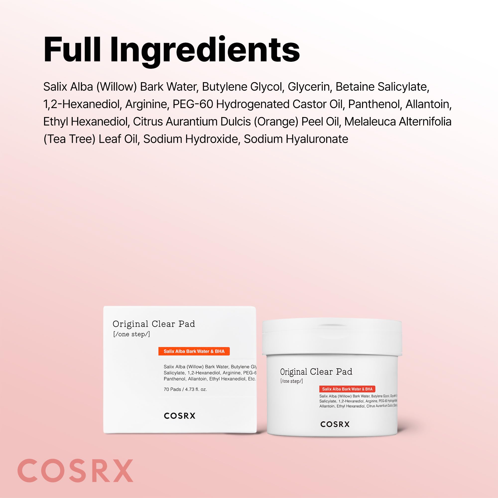 COSRX BHA Toner Pads – purifie les pores et prépare la peau