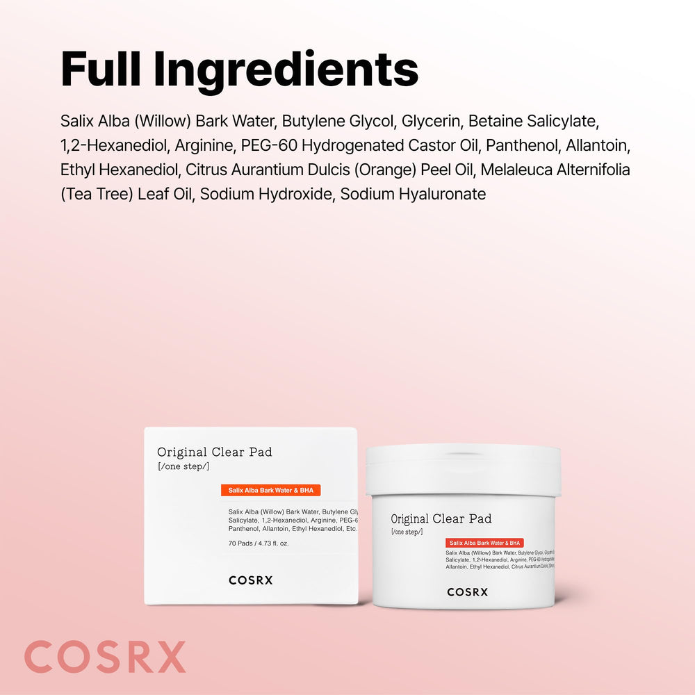 COSRX BHA Toner Pads – purifie les pores et prépare la peau