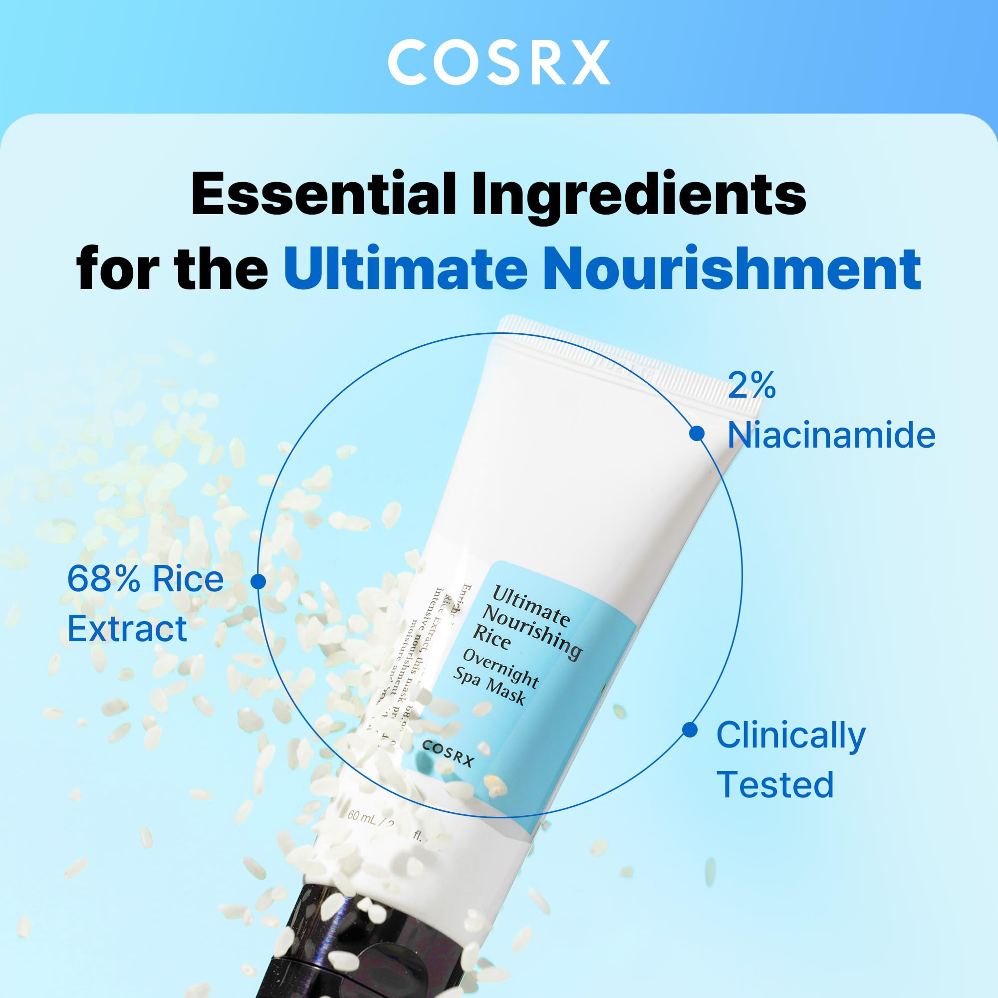 COSRX bote de 60 ml muestra la máscara nutritiva para la piel.
