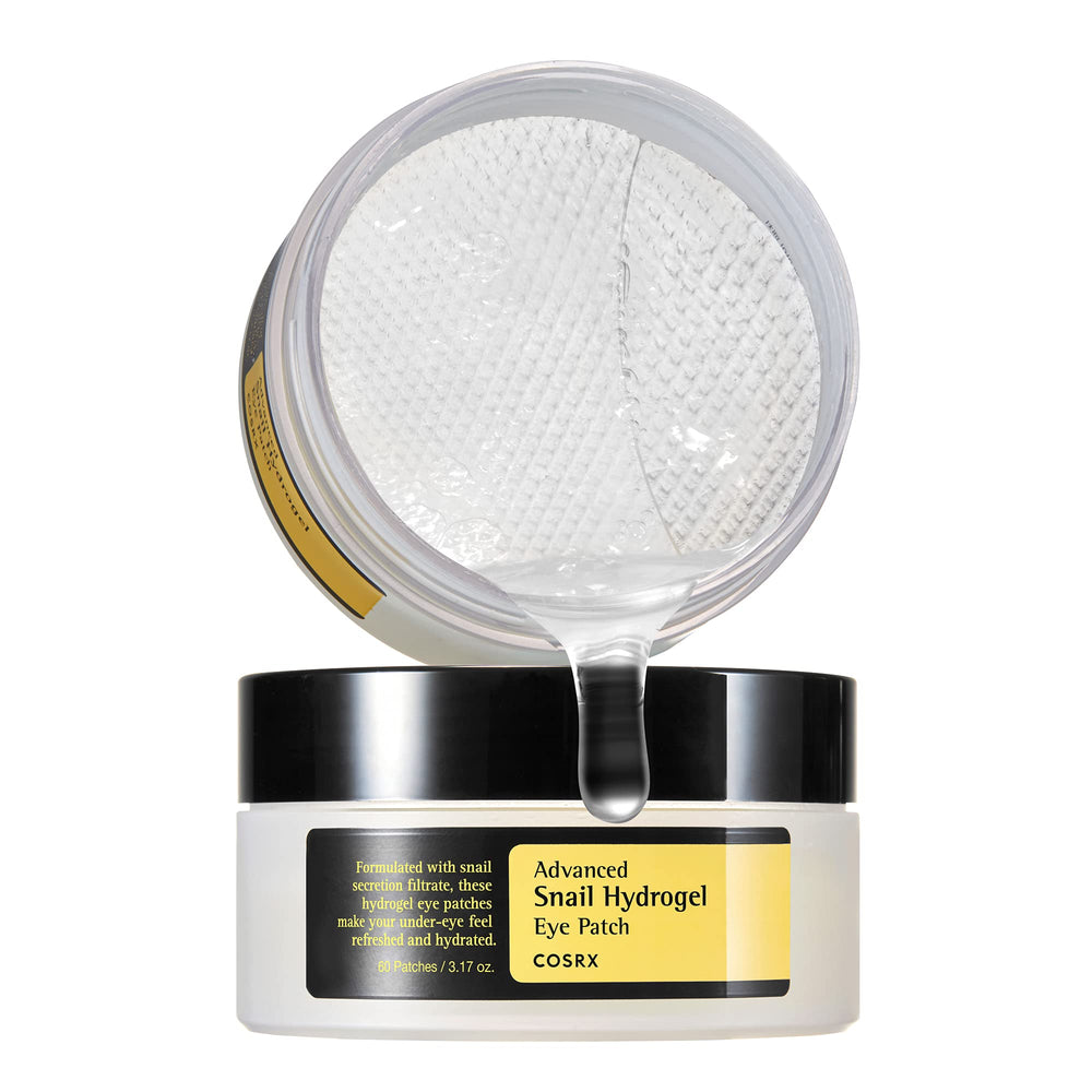 Parche ojos COSRX de caracol hidrogel para hidratación y luminosidad.