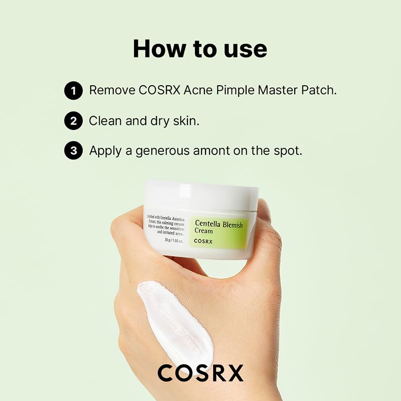 COSRX Crema de Centella: cuidado nocturno para marcas tras imperfecciones, frasco compacto