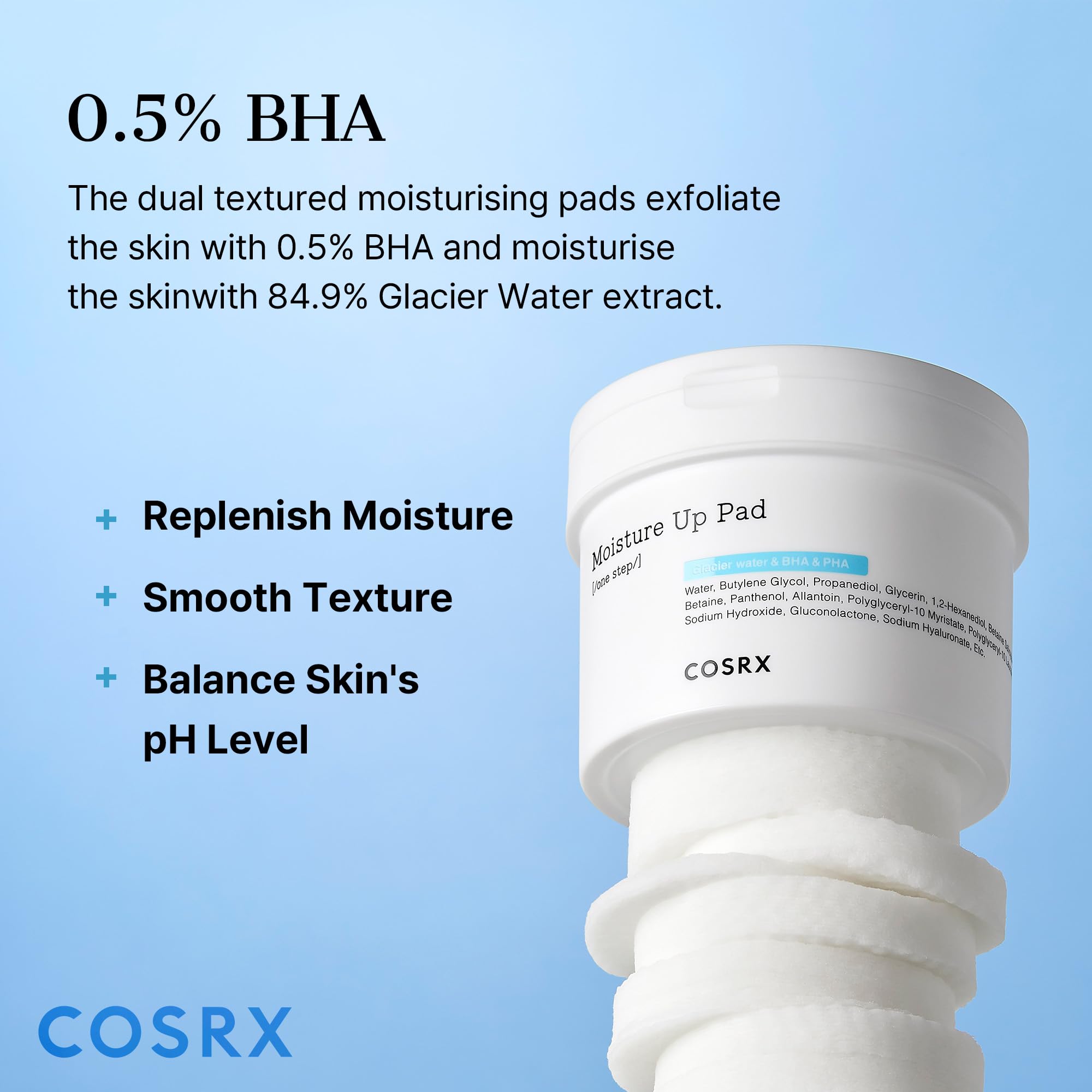 COSRX Discos exfoliantes hidratantes, disco embossado para eliminar impurezas y refrescar