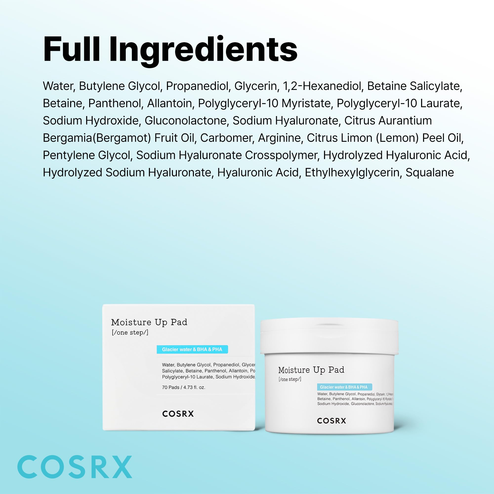 COSRX Discos exfoliantes hidratantes, pinzas higienicas incluidas para mantenimiento