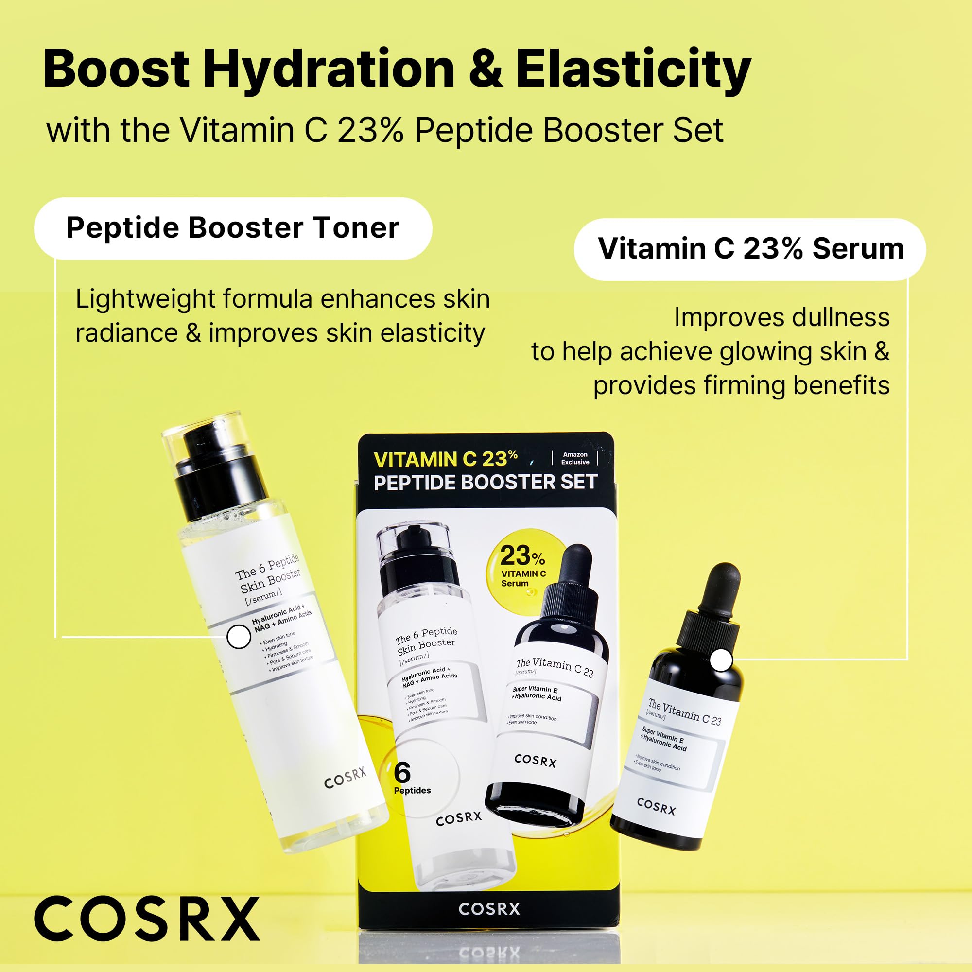 COSRX etiqueta del conjunto muestra empaque limpio y premium