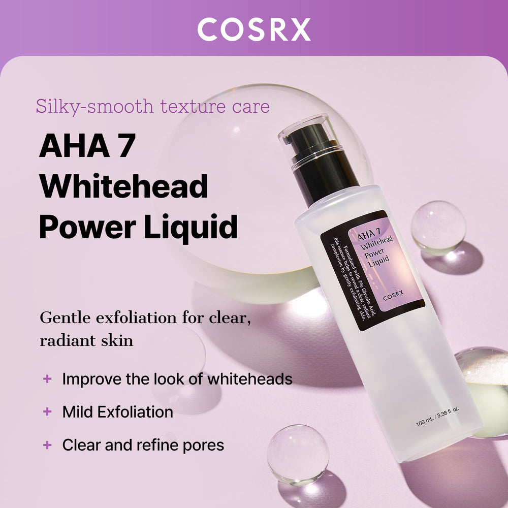 COSRX etiqueta frontal del producto, información sobre exfoliación suave para rostro y cuerpo.