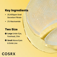 Filtrado de mucina de caracol COSRX para hidratación profunda.