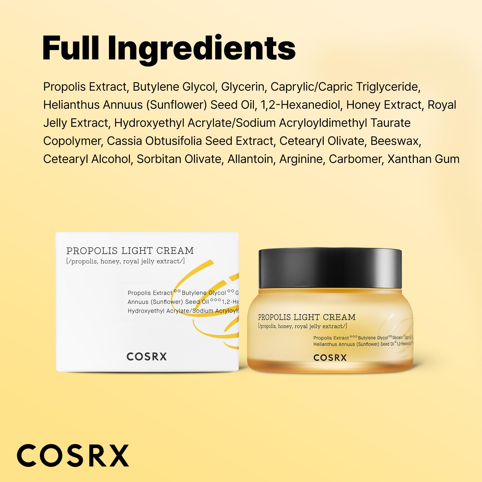 COSRX Full Fit Propolis Light Cream – soin jour et nuit pour peau hydratée