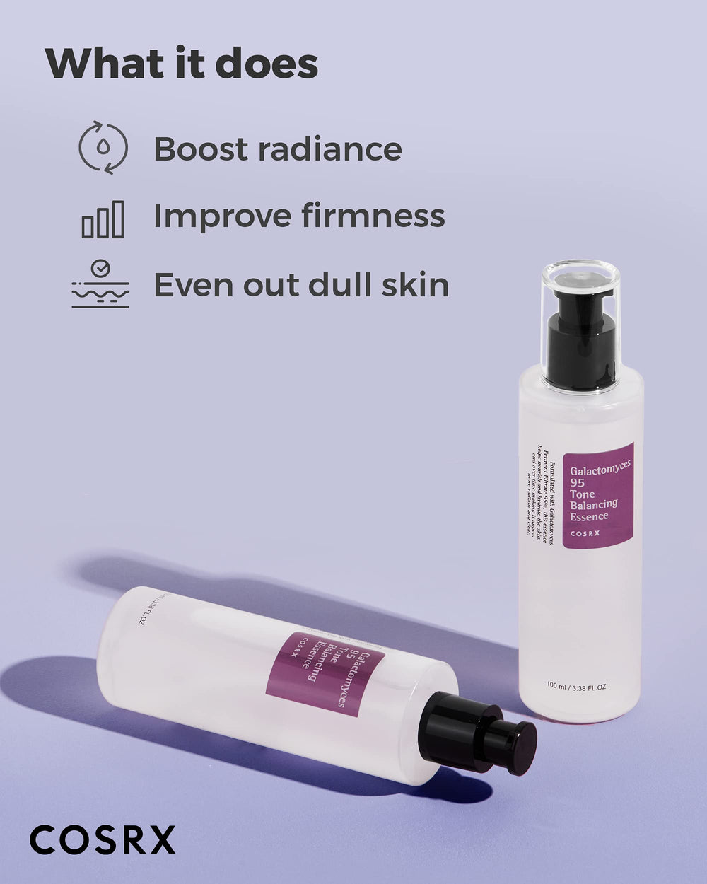 Brillo suave en la piel tras usar Cosrx Galactomyces Toner