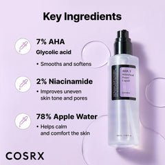COSRX gotas del tónico para aplicación precisa y suave.