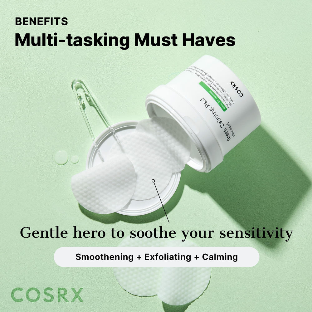 COSRX Almohadillas Calmantes Verdes: sensación de frescura al aplicar en rostro.