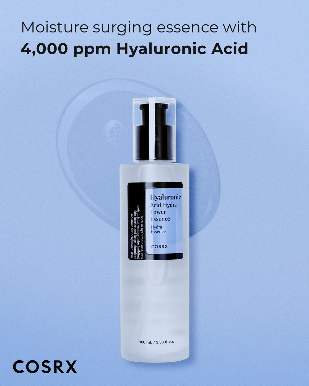 COSRX ingredientes hialuronico 4000ppm para hidratacion duradera