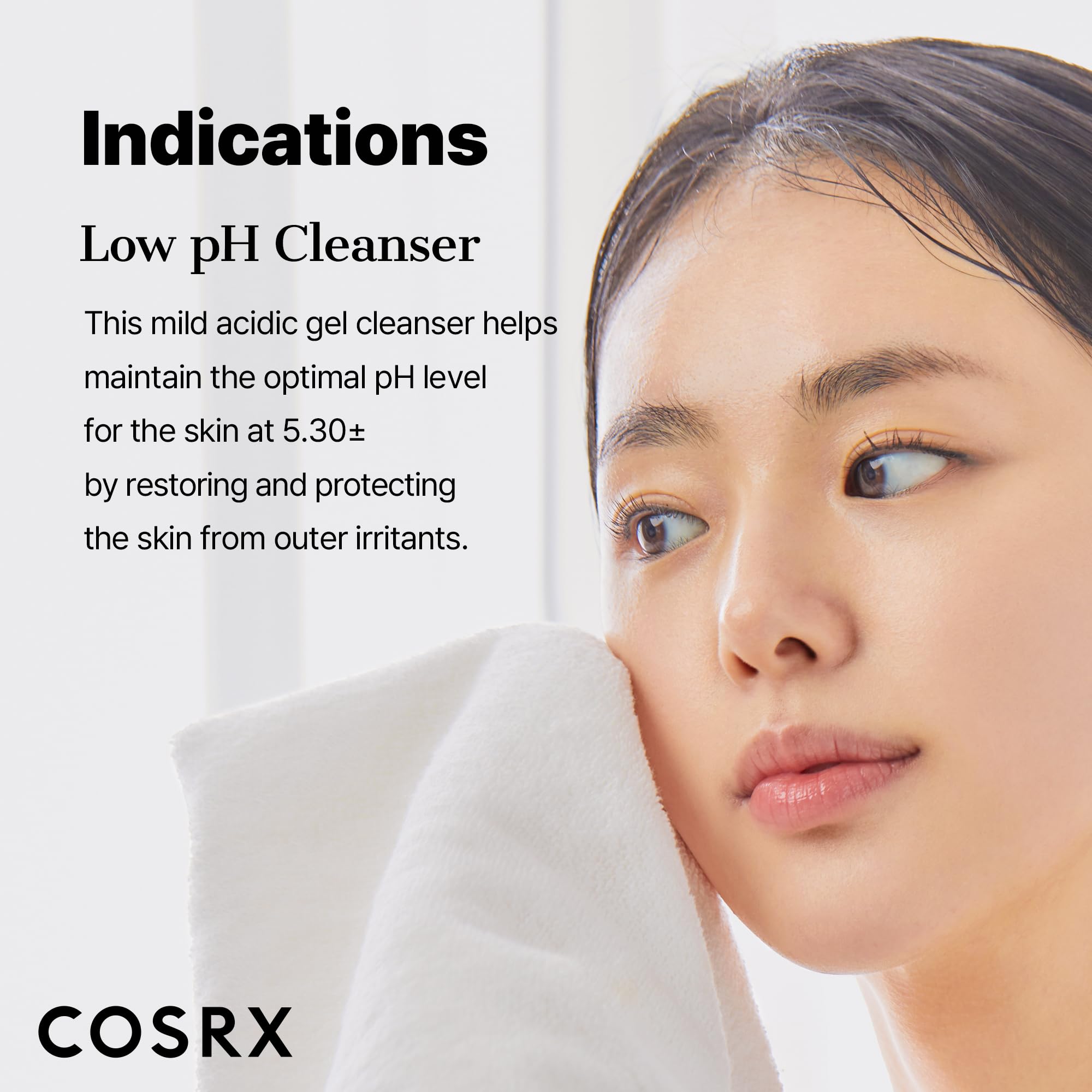 COSRX ingredientes clave, té y BHA para piel luminosa.