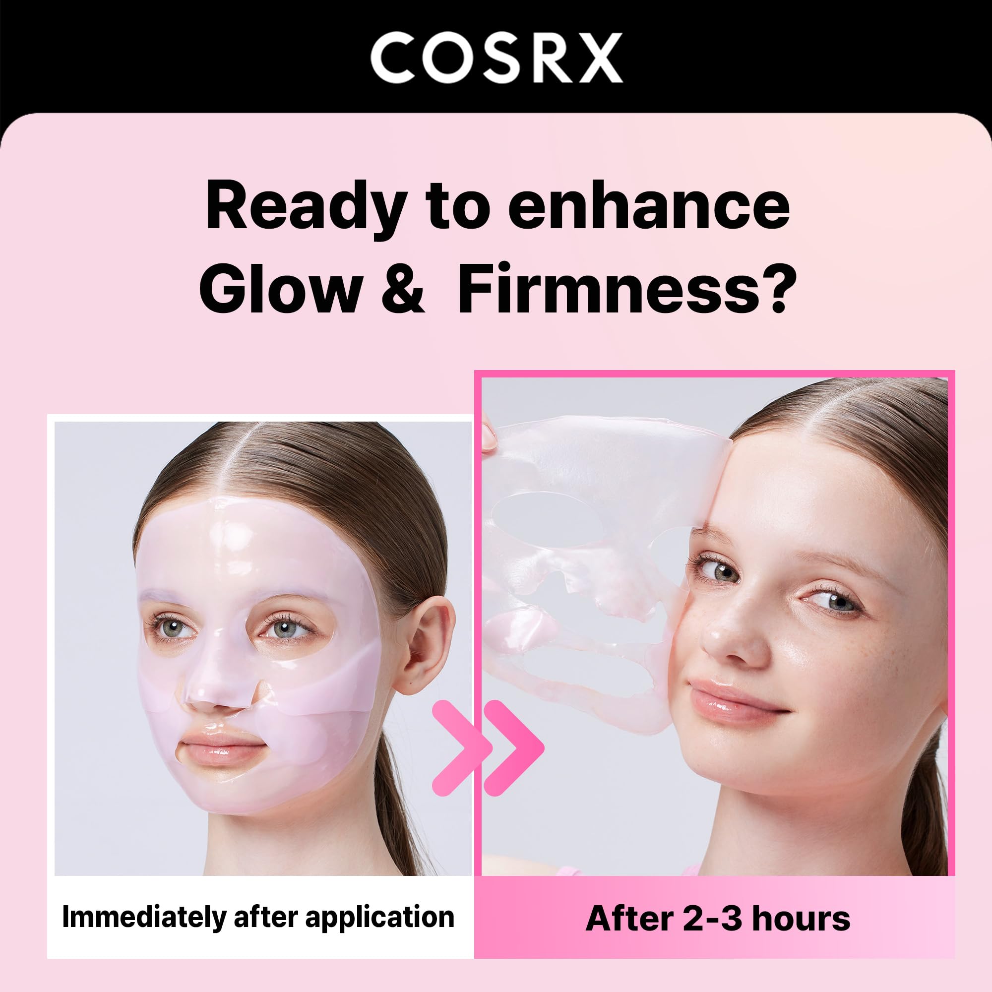 COSRX mascarilla hidrogel transparente en uso para sensación fresca.