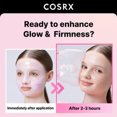 COSRX mascarilla hidrogel transparente en uso para sensación fresca.
