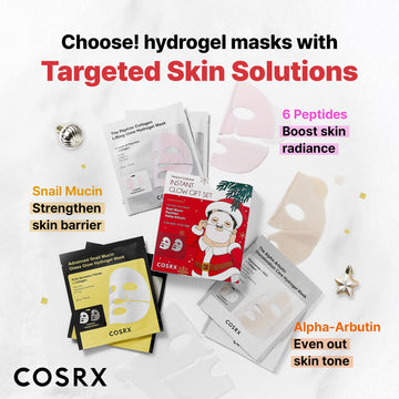 COSRX masque hydrogel à l'alpha-arbutine pour un teint uniforme et clair.