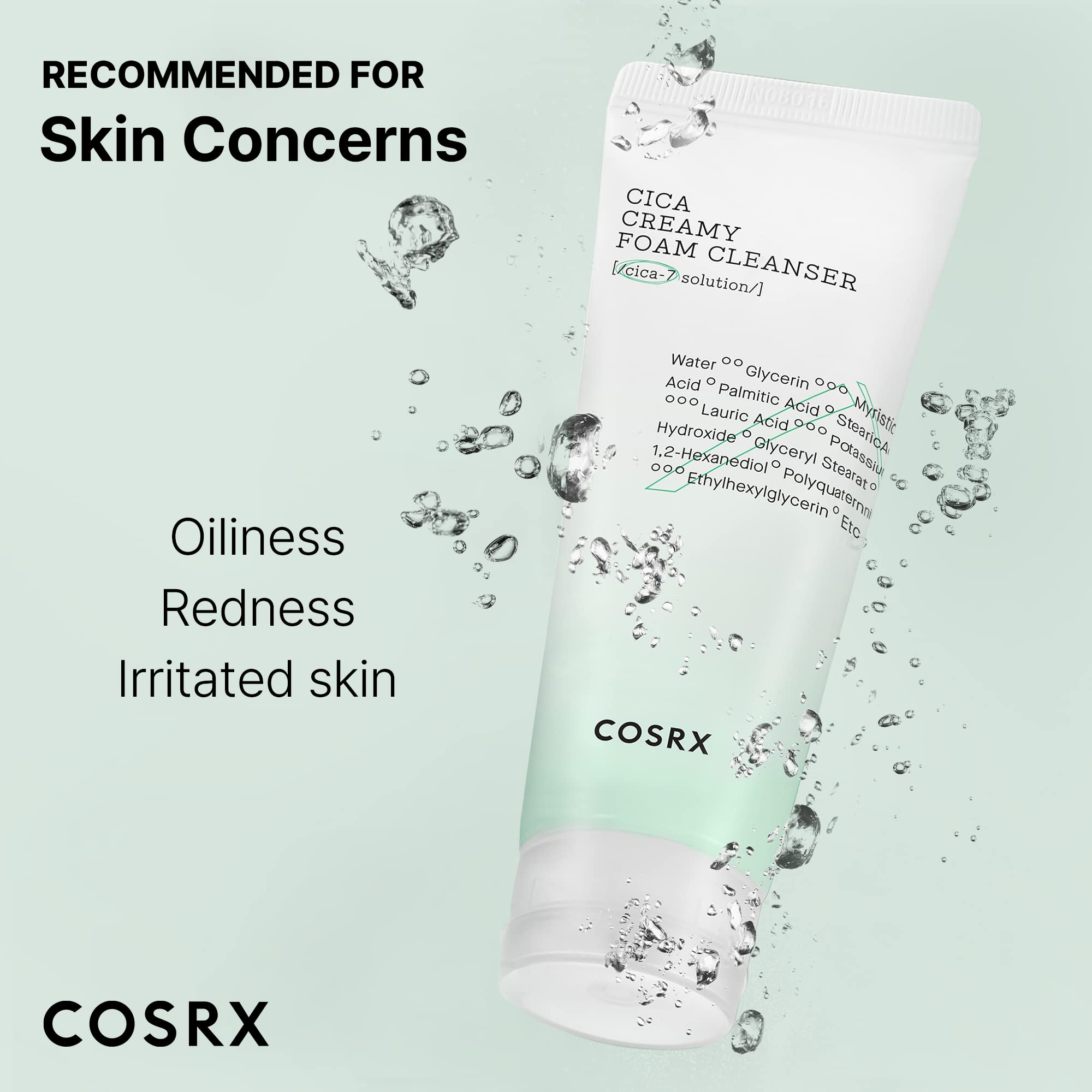 COSRX Centella Asiática ingredientes, fórmula suave para el cuidado diario.