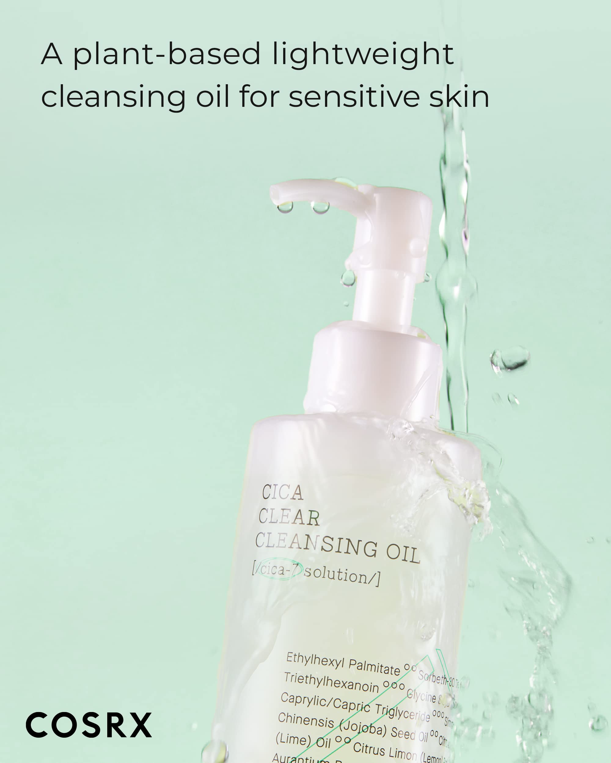 COSRX Aceite Limpiador Cica, textura ligera para piel suave