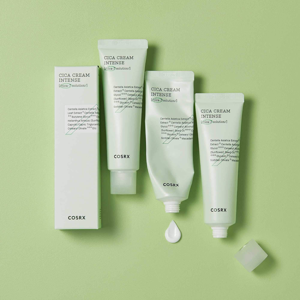 CosRX Pure Fit Cica Intensive Cream textura cremosa para absorción rápida.