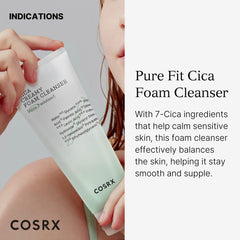 COSRX Pure Fit Cica Foam Cleanser en botella, control suave del sebo diario.