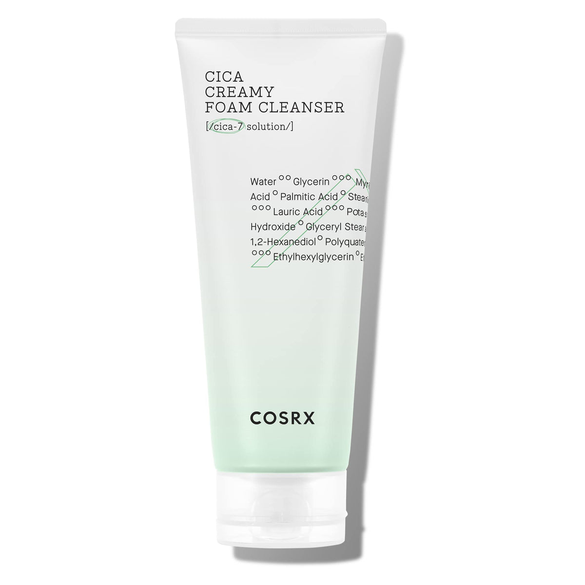 COSRX Pure Fit Cica Creamy Foam Cleanser en caja, limpieza suave para piel sensible.