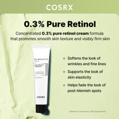 COSRX Retinol 0.3% Cream ojos-cuello: piel más firme y menos líneas.