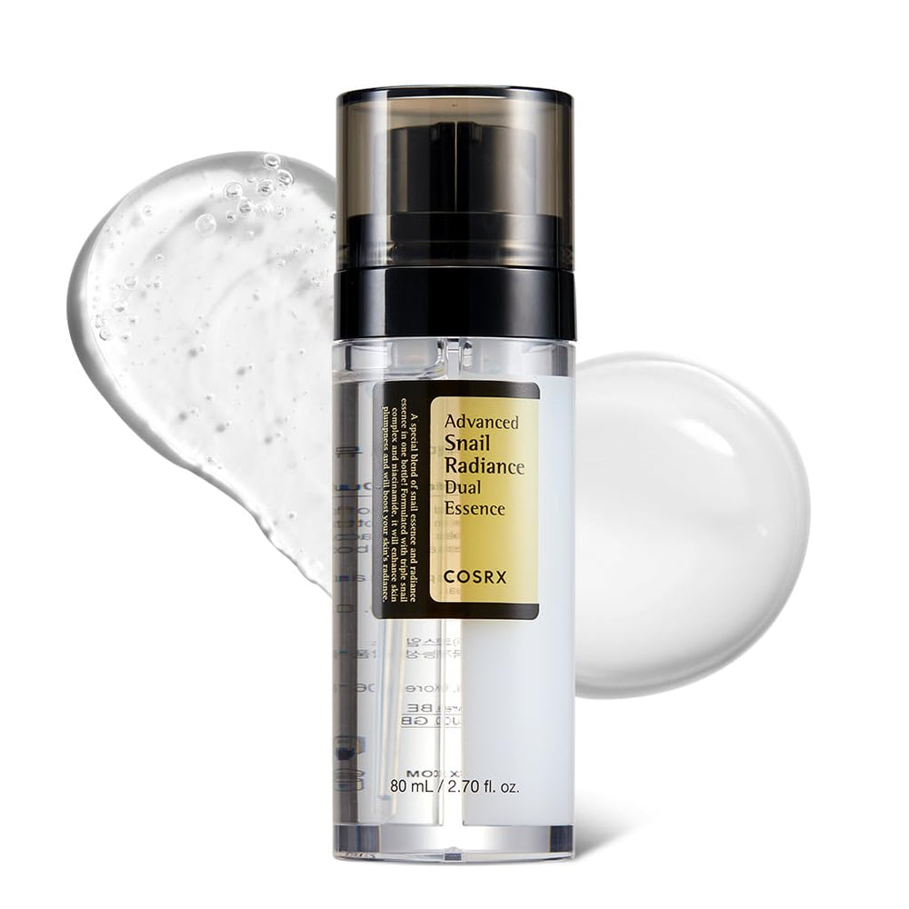 COSRX Snail Mucin 74% Niacinamida 5% en botella, hidrata suavemente.