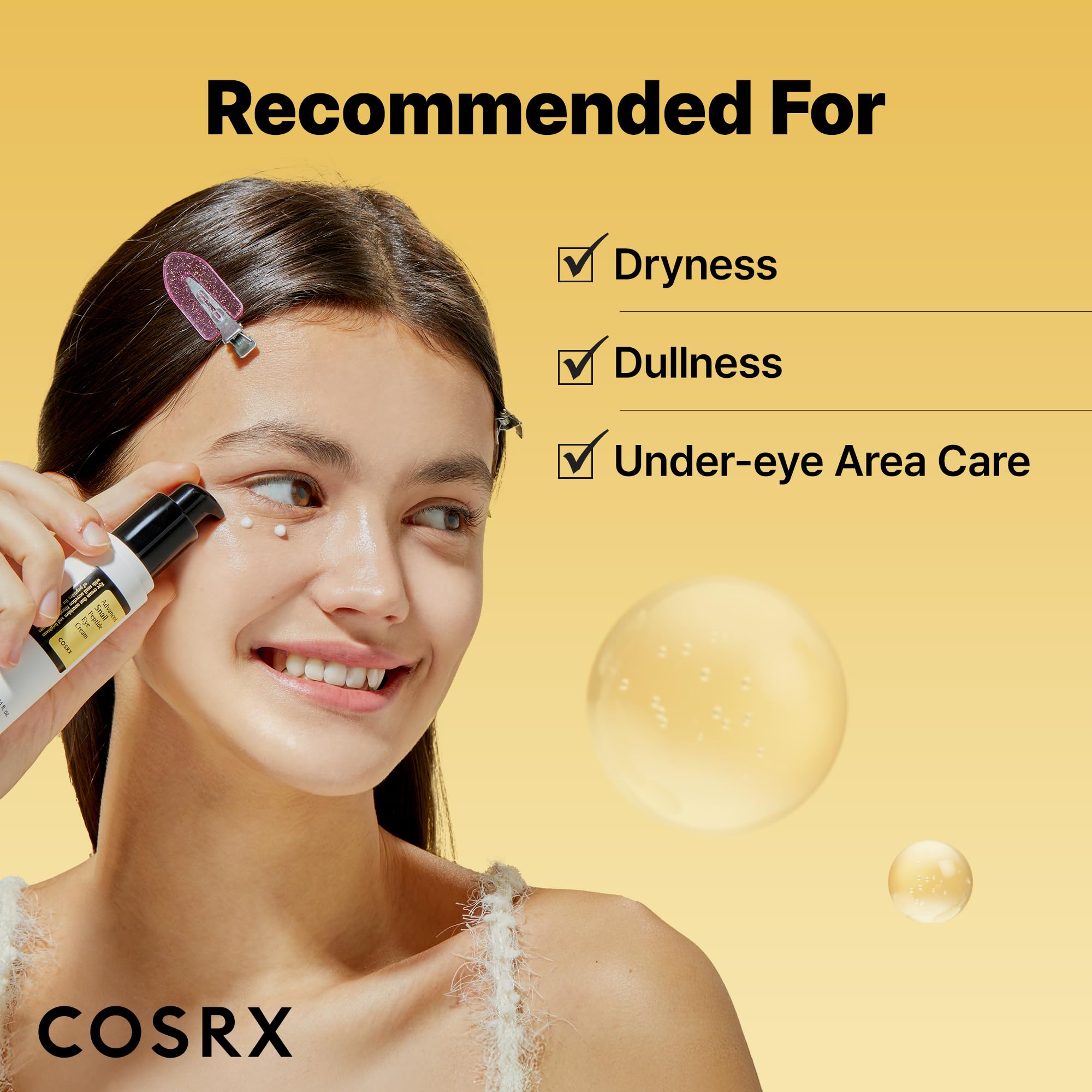 5 péptidos y adenosina, firmeza aparente alrededor de los ojos.