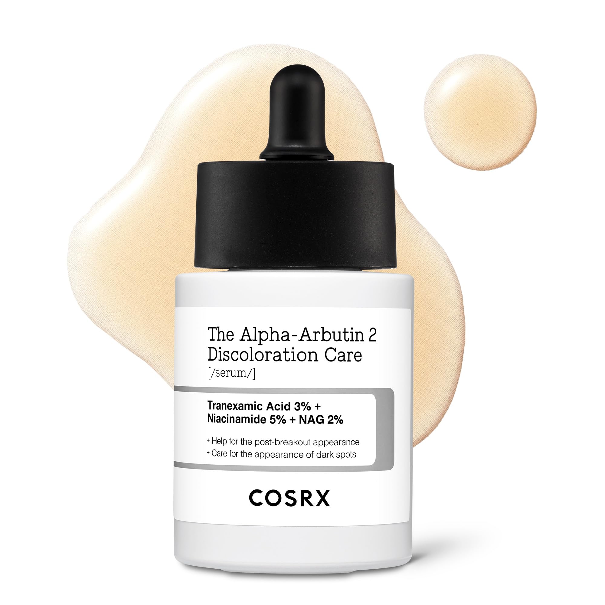 COSRX suero alfa-arbutina, botella para aplicación precisa y tono más uniforme.