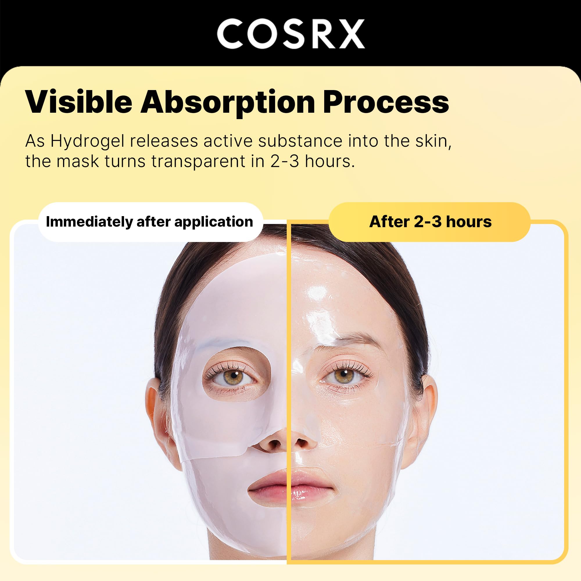 Textura hidrogel fresca en la piel con COSRX