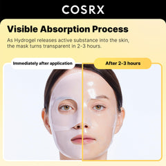 Textura hidrogel fresca en la piel con COSRX