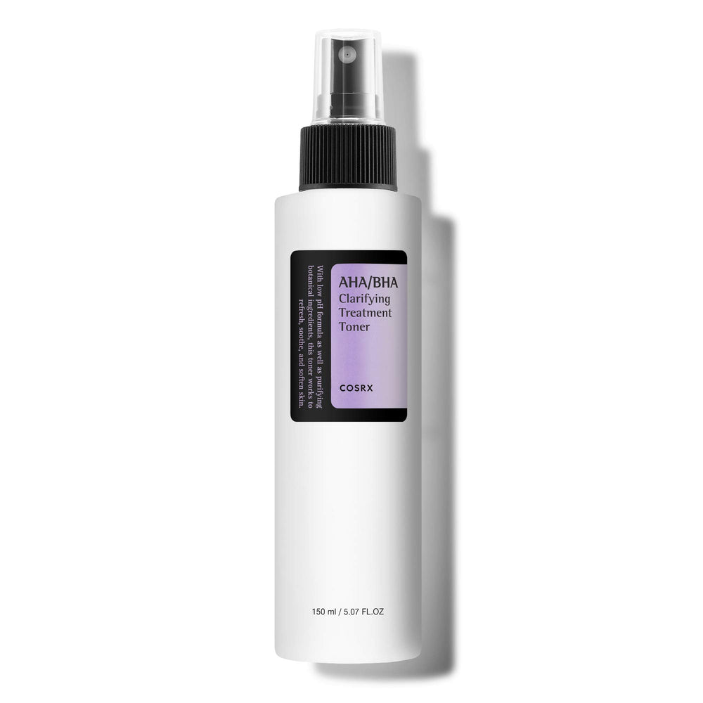 COSRX tónico exfoliante AHA/BHA, frasco visible, mejora textura y poros.