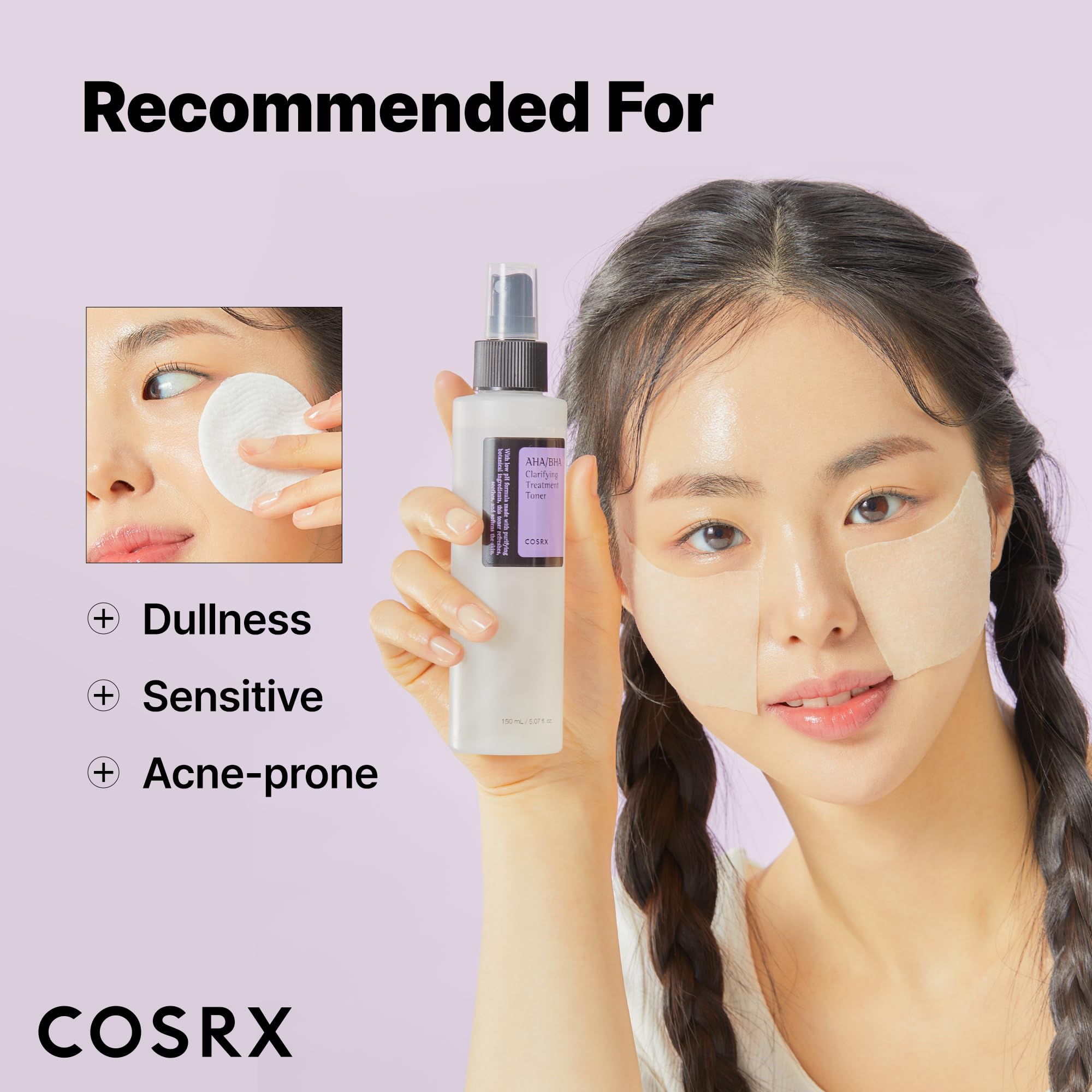 COSRX tónico con ingredientes suaves, apto para piel sensible.