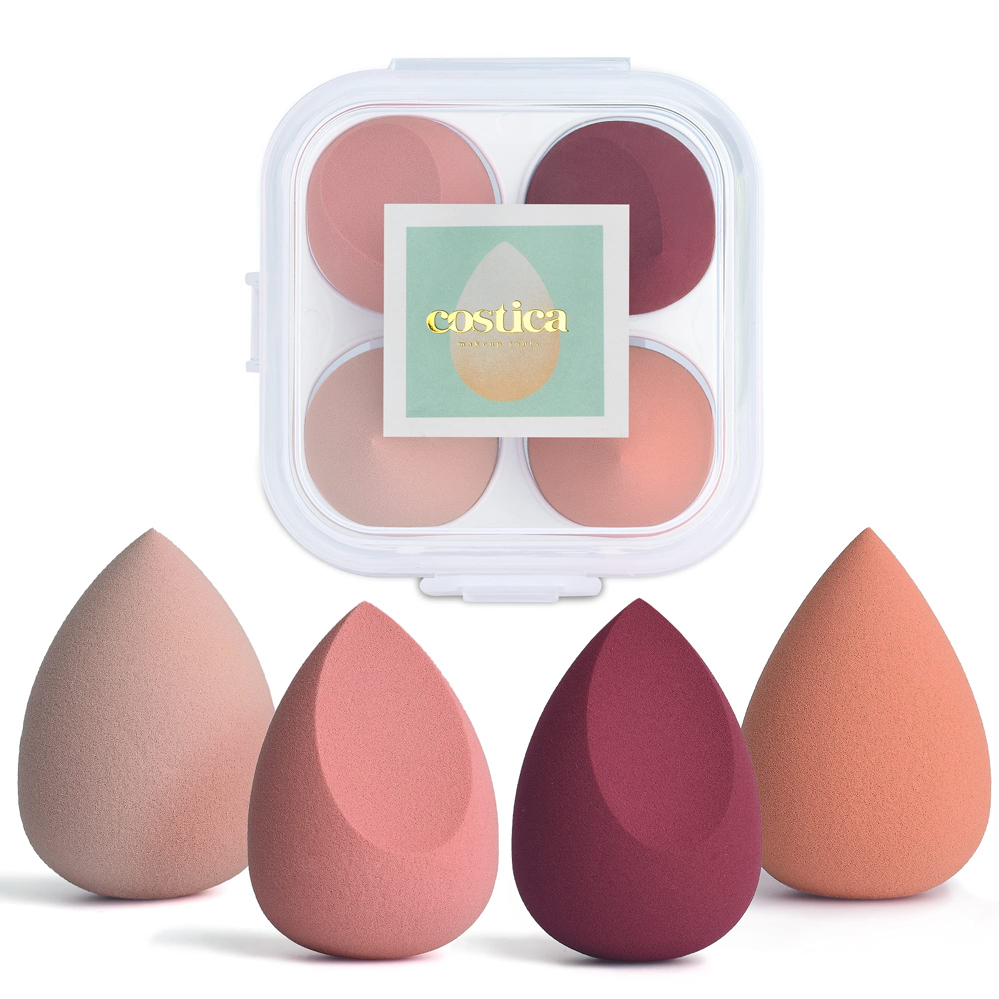 COSTICA conjunto de esponjas de maquillaje Serie Rosas, empaque elegante para regalo