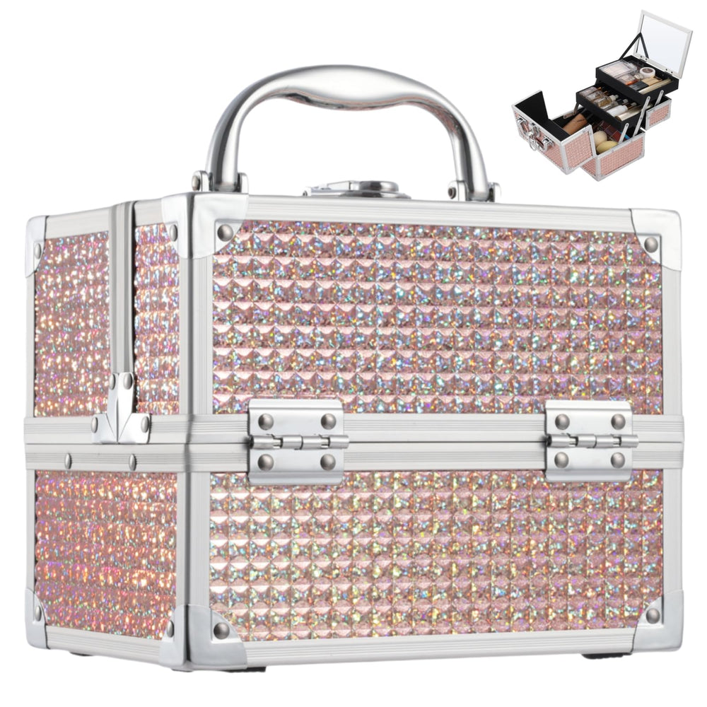 Costravio estuche de maquillaje con espejo, ideal para arreglarse rápido.
