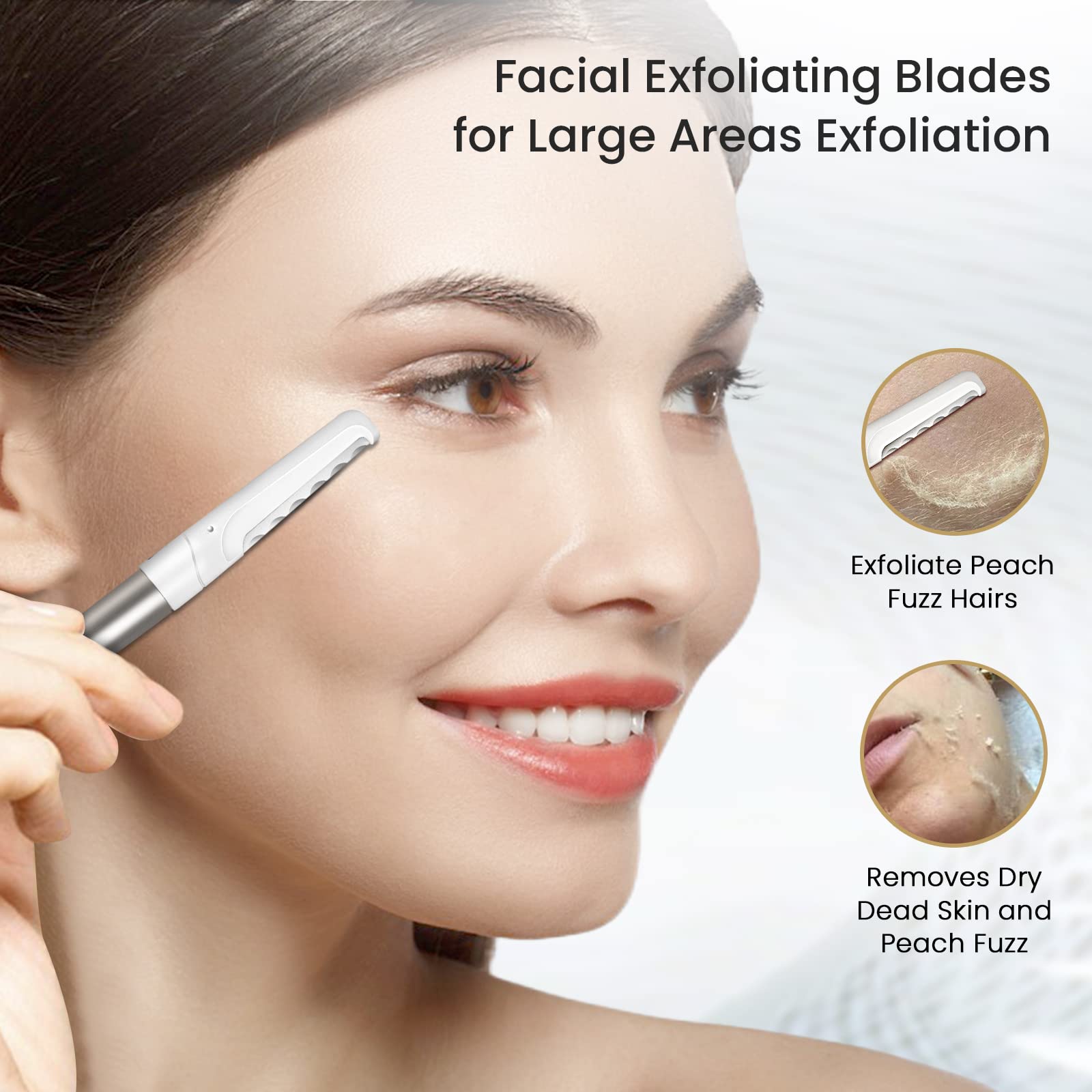 COSYLIFE herramienta dermaplaning, cuchillas serradas, modelan cejas con precisión.