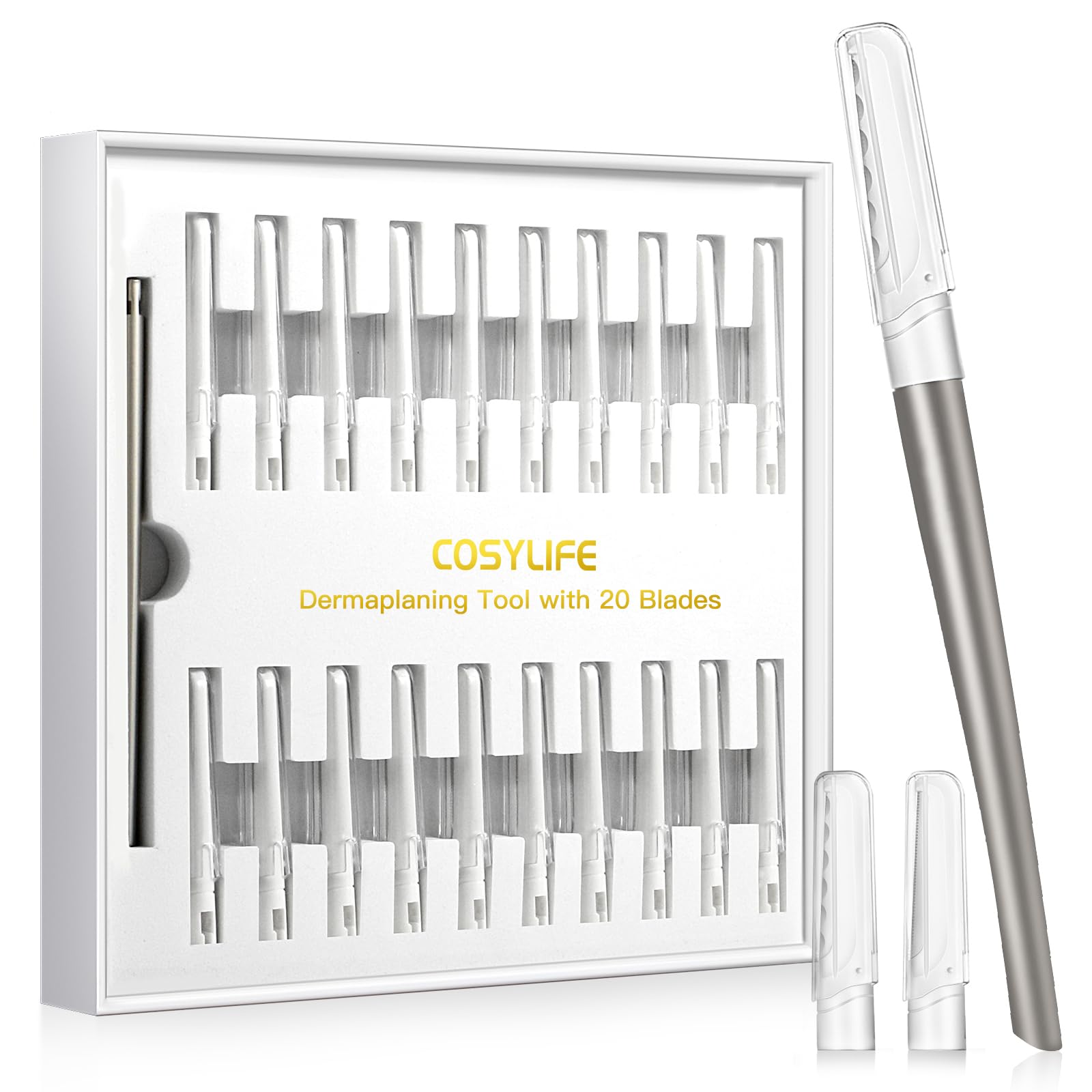 COSYLIFE herramienta dermaplaning, mano-ergonomica, uso cómodo en casa.