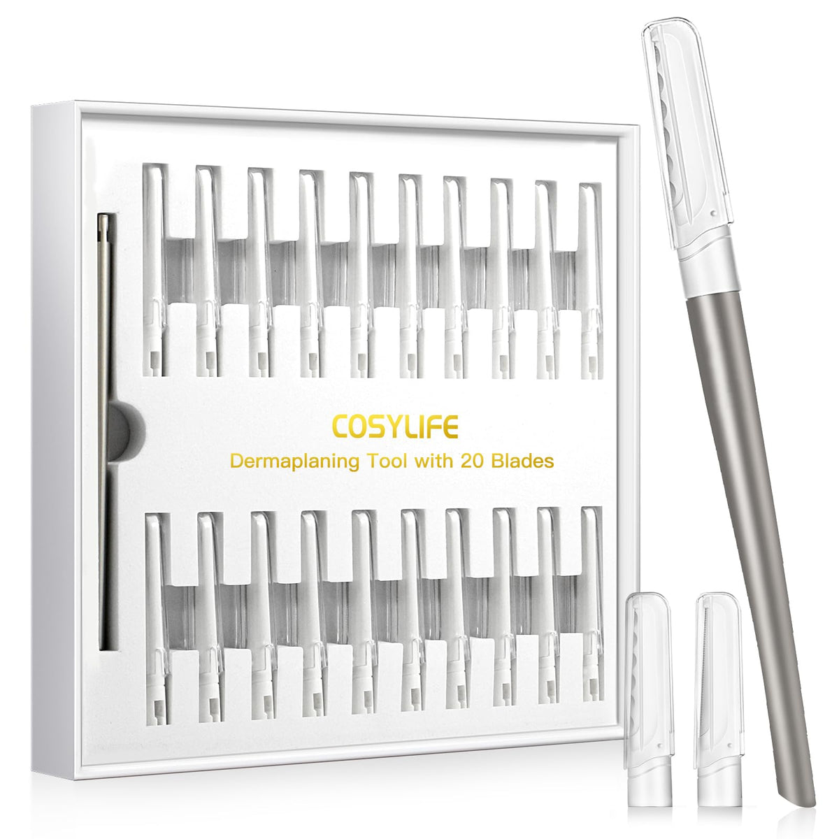 COSYLIFE herramienta dermaplaning, mano-ergonomica, uso cómodo en casa.