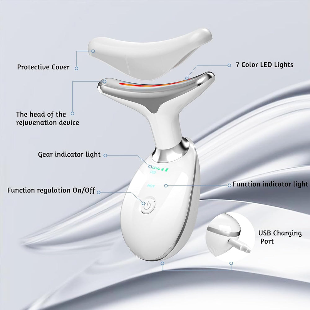 Cotsoco masajeador facial 7 en 1, luces LED para piel radiante.