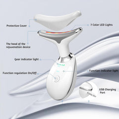 Cotsoco masajeador facial 7 en 1, luces LED para piel radiante.