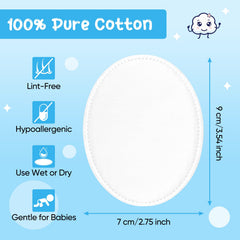 Cottonessence discos de algodón ovalados, textura suave para piel sensible.