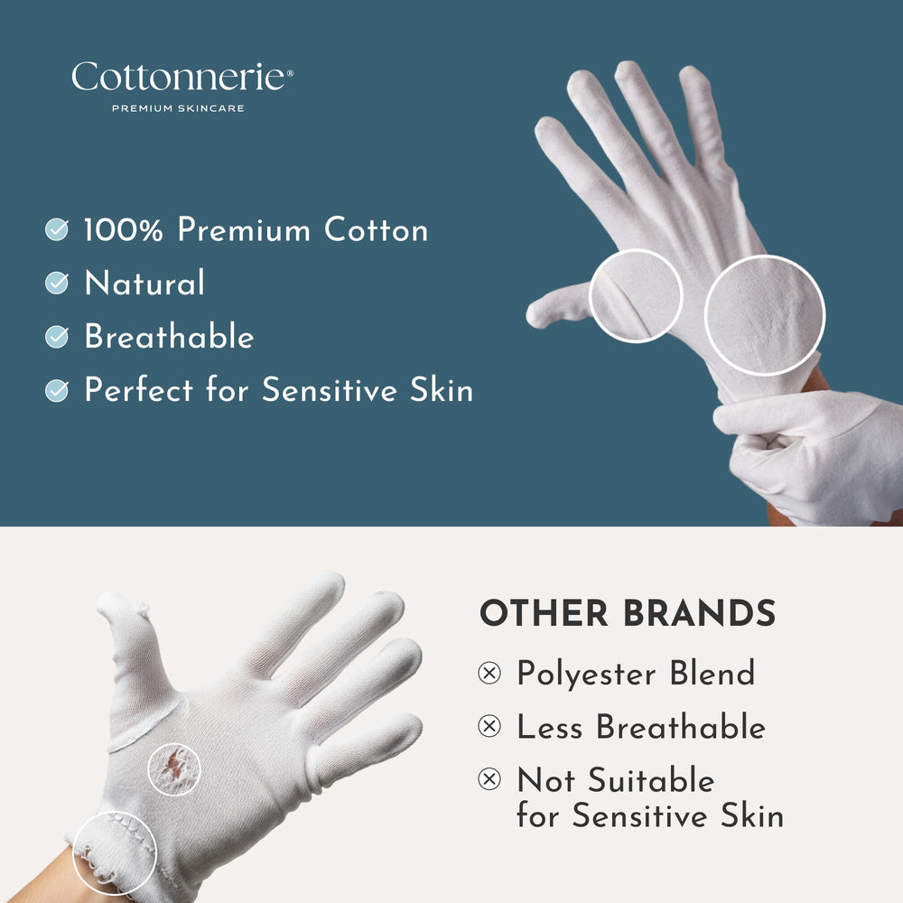Guantes Cottonnerie para manos secas al dormir, comodidad nocturna.
