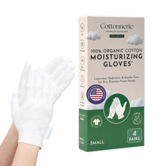 Guantes Cottonnerie de algodón orgánico para dormir, hidratan las manos durante la noche.