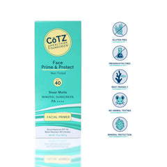 CoTZ écran solaire minéral SPF40 montre sa protection UVA/UVB sans parfum