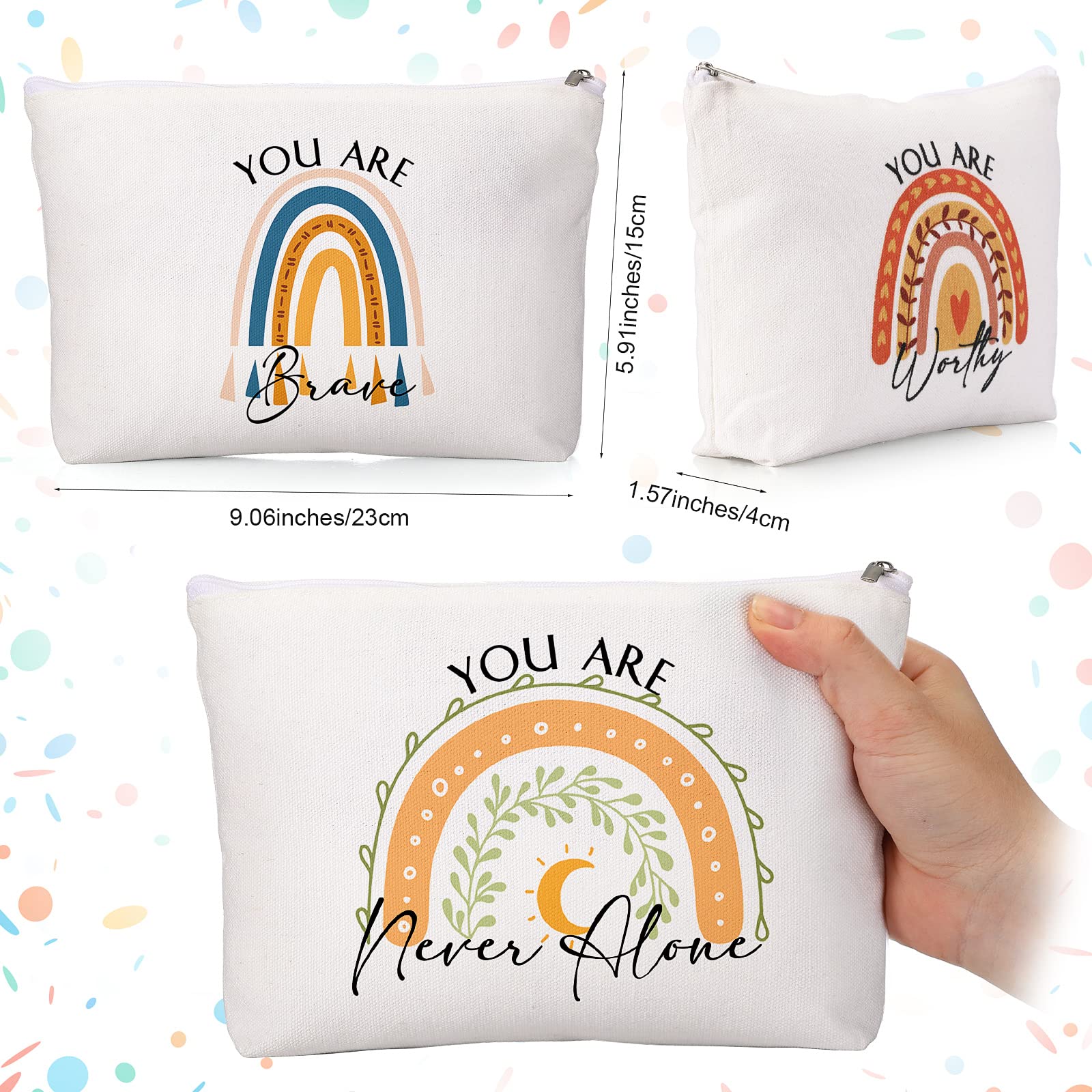 Bolsas Coume arcoíris pastel para acceso rápido a cosméticos.