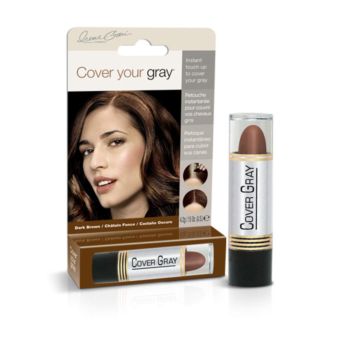 Cover Your Gray Stick castaño oscuro en acción, cobertura rápida de raíces.