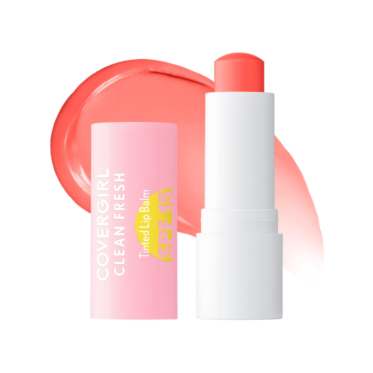 Bálsamo labial tintado COVERGIRL naranja, hidratación suave.