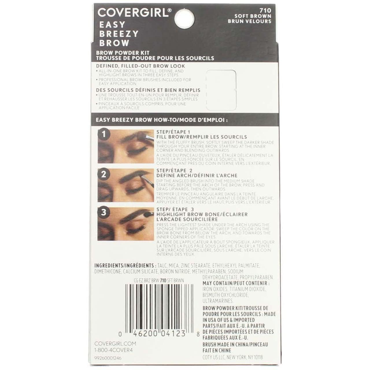 COVERGIRL brocha de doble extremo para cejas, aplicación sencilla y acabado natural.