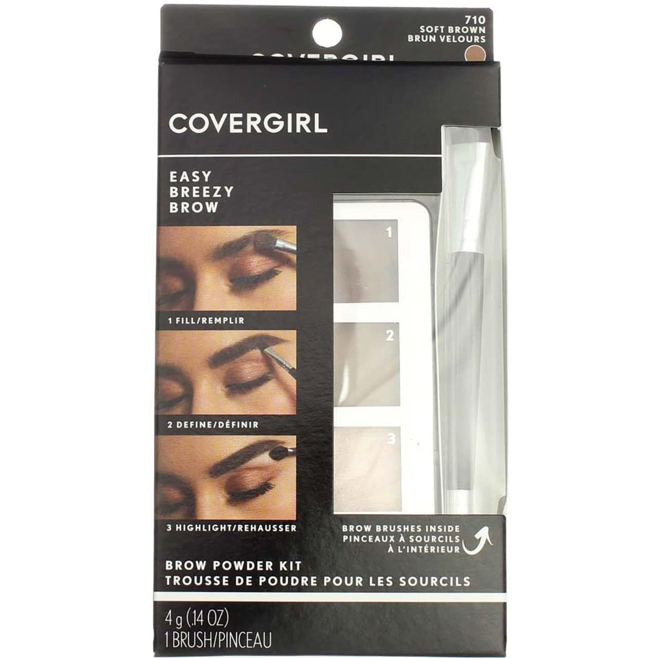 COVERGIRL kit de polvo para cejas: tres tonos para definir y resaltar cejas.